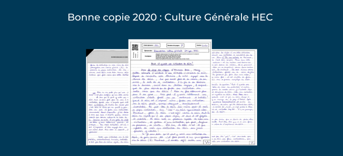 Bonne copie 2020 : Culture Générale HEC