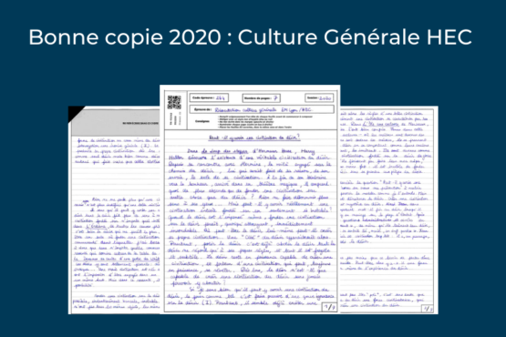 Bonne copie 2020 : Culture Générale HEC