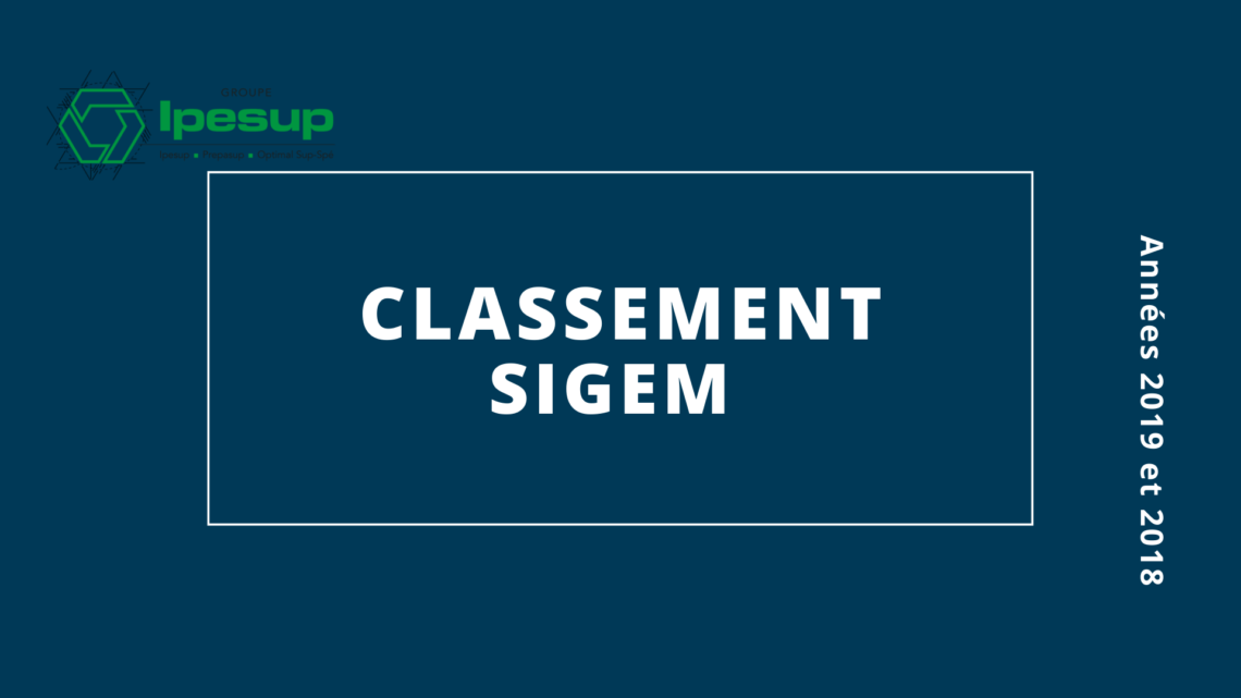 Classements SIGEM 2019 et 2018 des admissions aux Grandes Écoles de Commerce