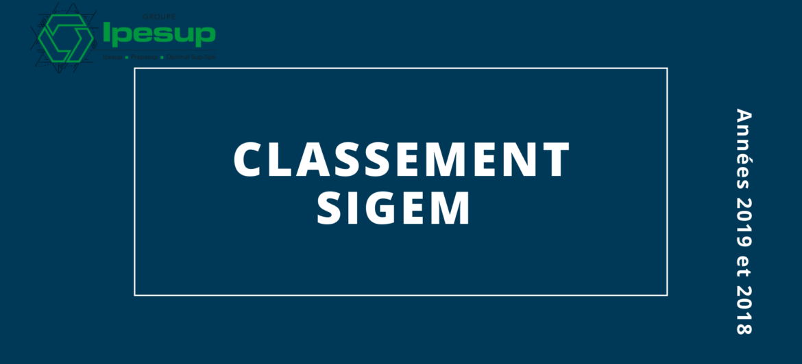 Classements SIGEM 2019 et 2018 des admissions aux Grandes Écoles de Commerce