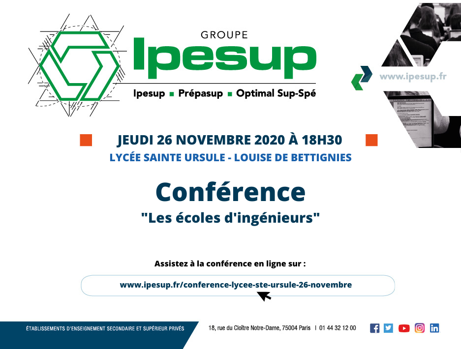 Classement Prépa Maths Sup Maths Spé Accès conférence Lycée Ste Ursule - LDB 26 novembre - IPESUP
