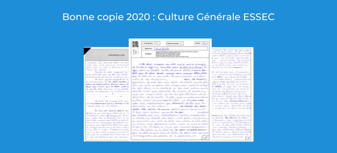Bonne copie 2020 : Culture Générale ESSEC