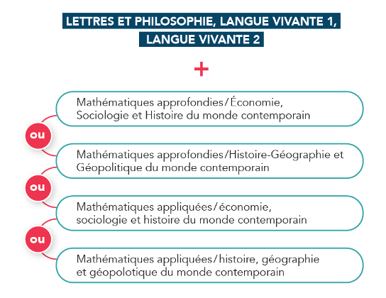 Quatre combinaisons possibles d’enseignements
