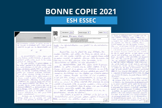 Bonne copie 2021 : Économie, Sociologie ESSEC
