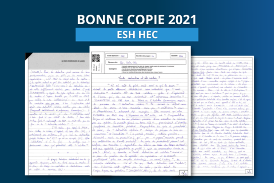 Bonne copie 2021 : Économie, Sociologie, Histoire – HEC